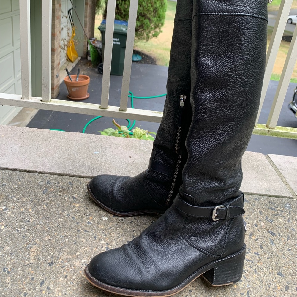 Coach knee high black leather riding boots size 6.5 - Picture 2 of 10